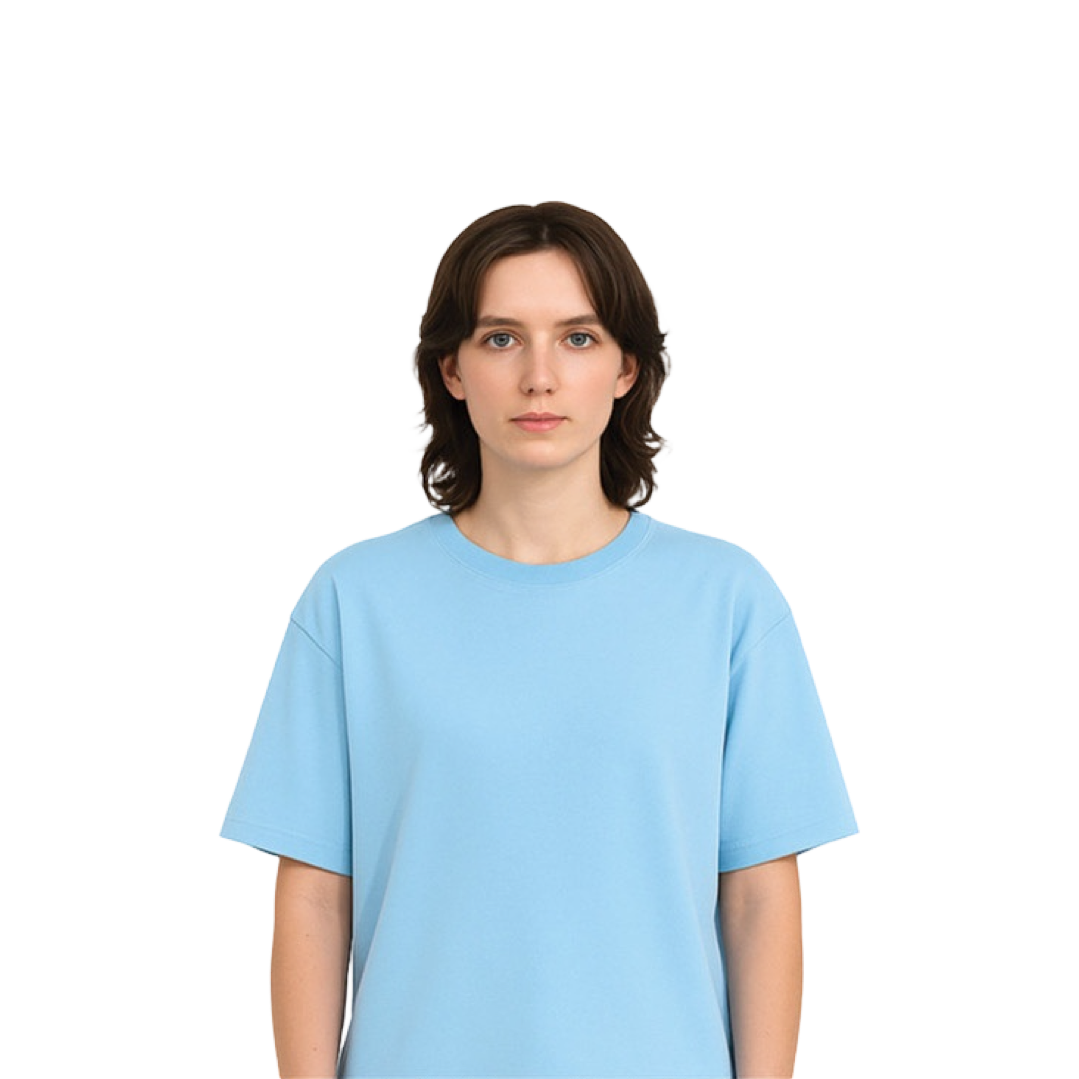 Basic Baby-Blue Oversized T-Shirt