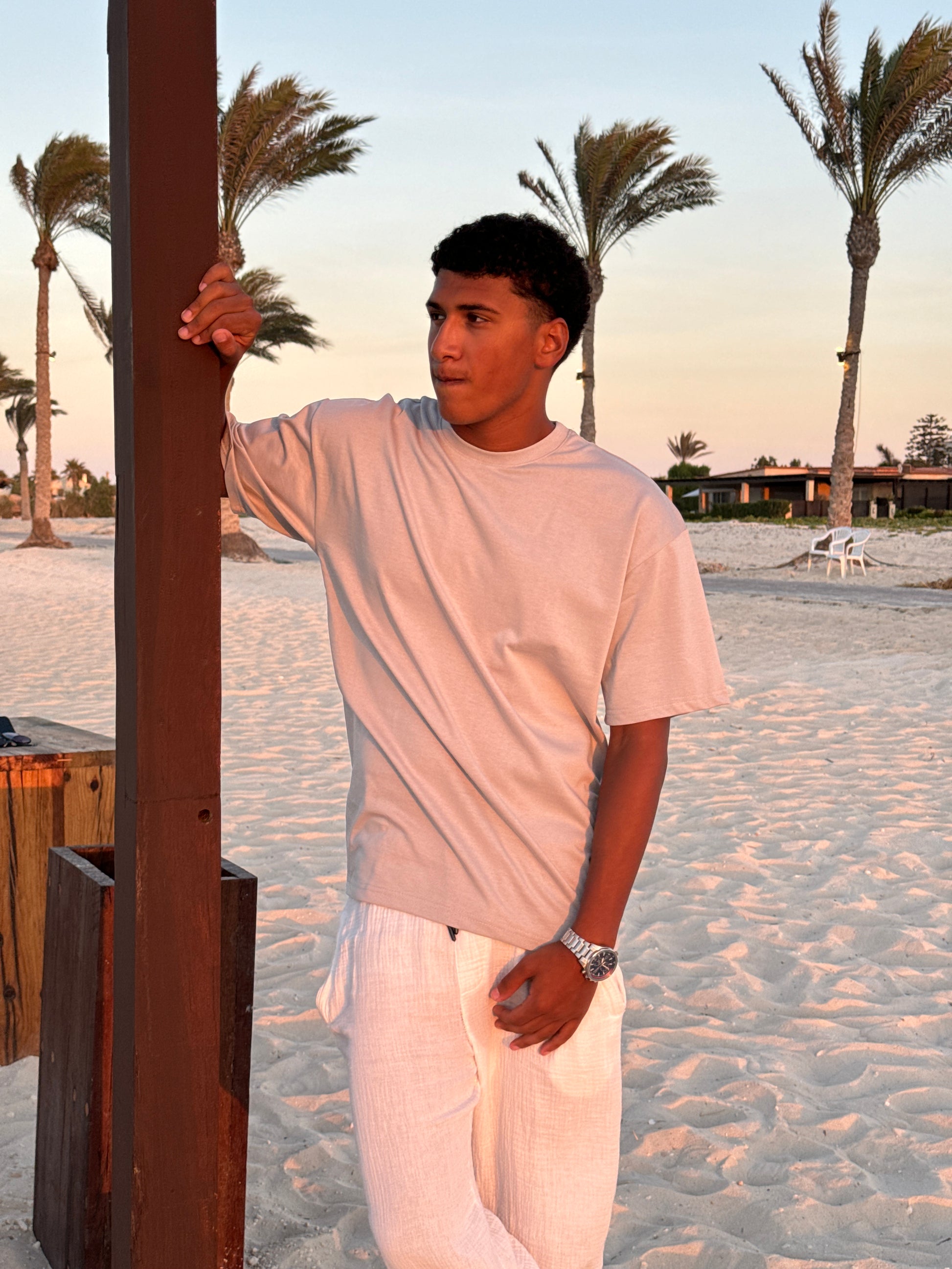 Basic Silver Gray Oversized T-Shirt