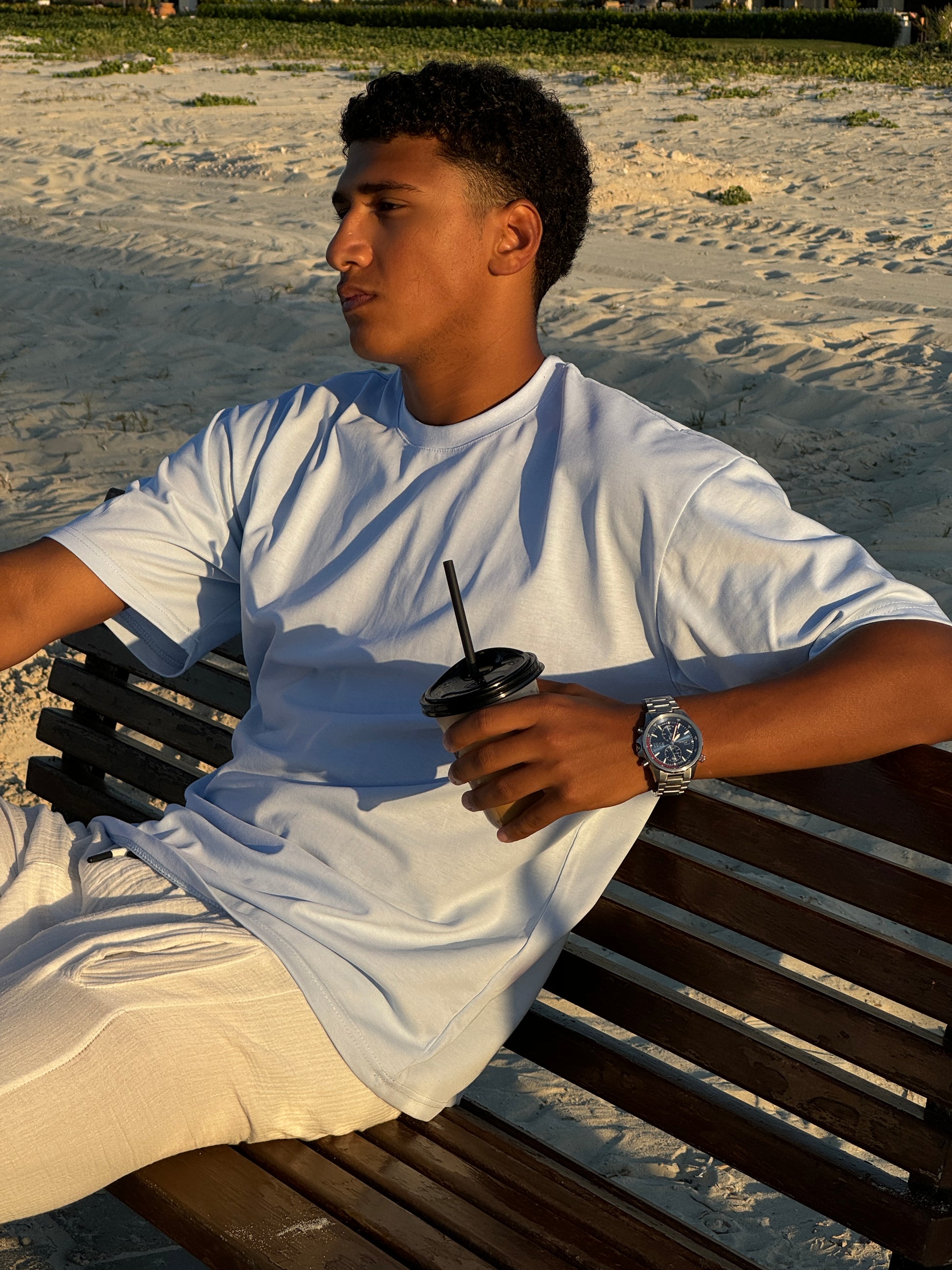 Basic Baby-Blue Oversized T-Shirt