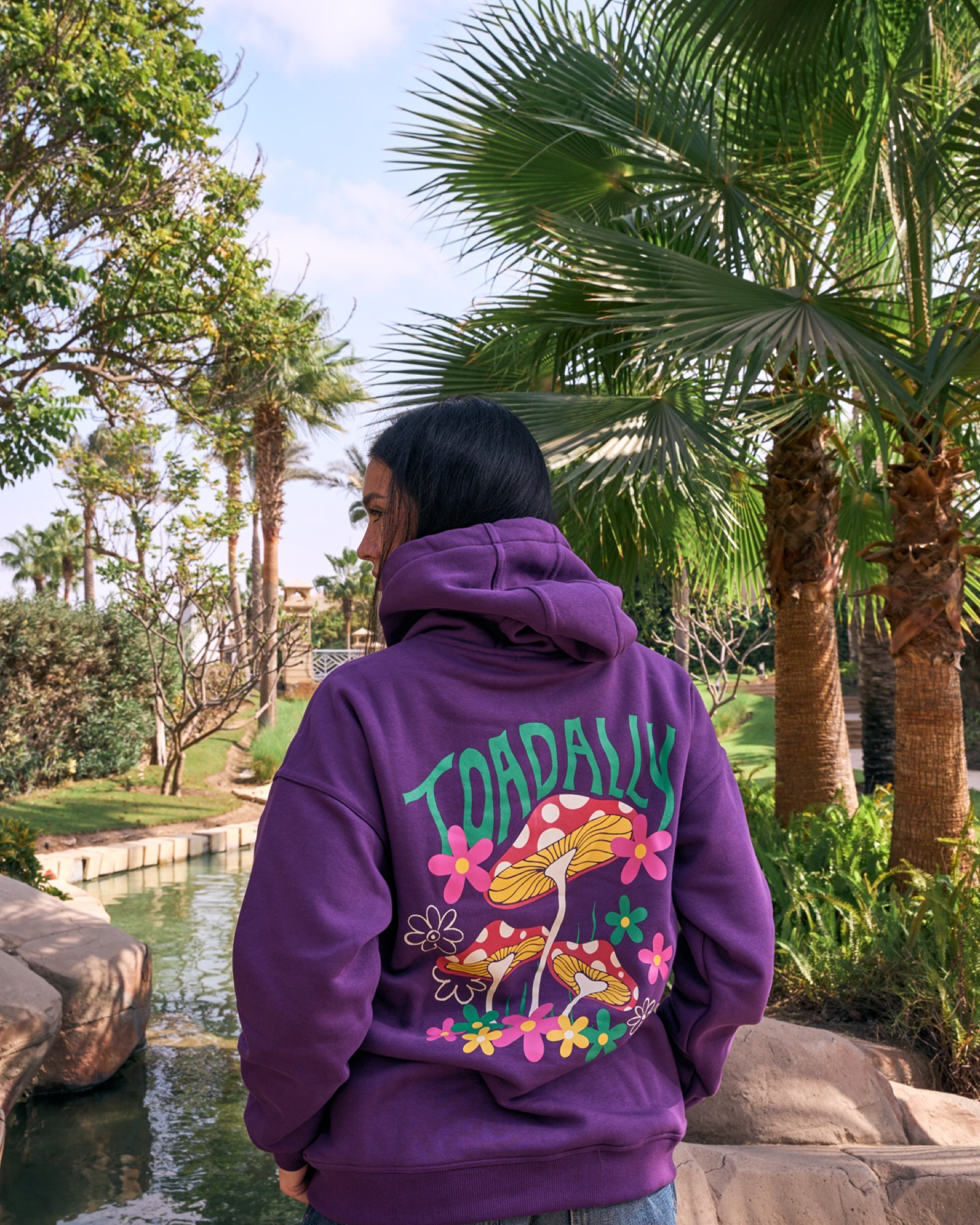 Toad-ally  Printed Purple Hoodie