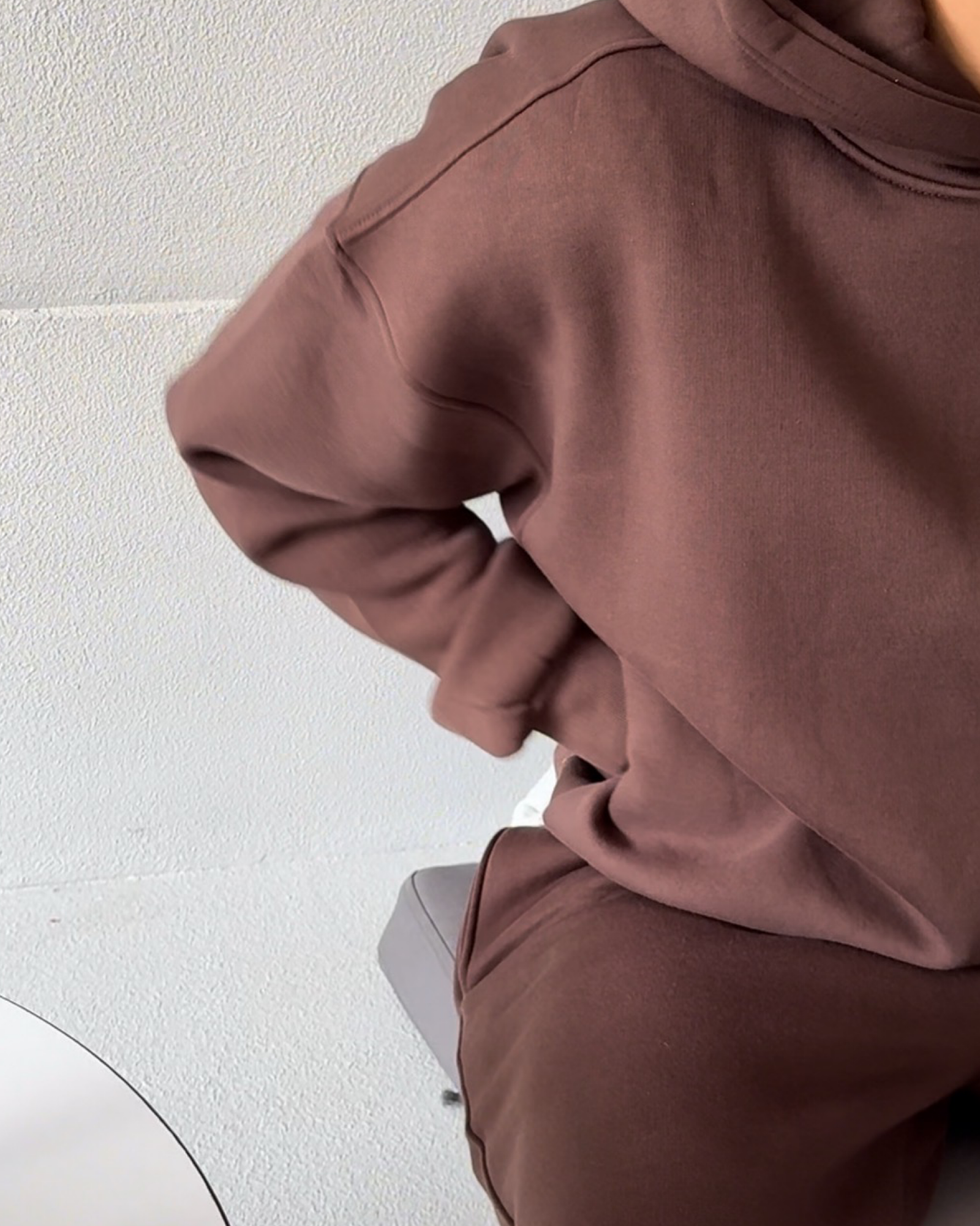 Hidden Pocket Hoodie in brown