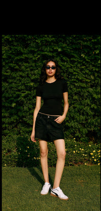 BLACK HALF SLEEVE TOP