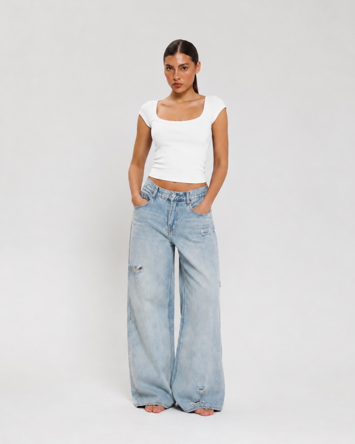Sculpt Scoop Top - WHITE