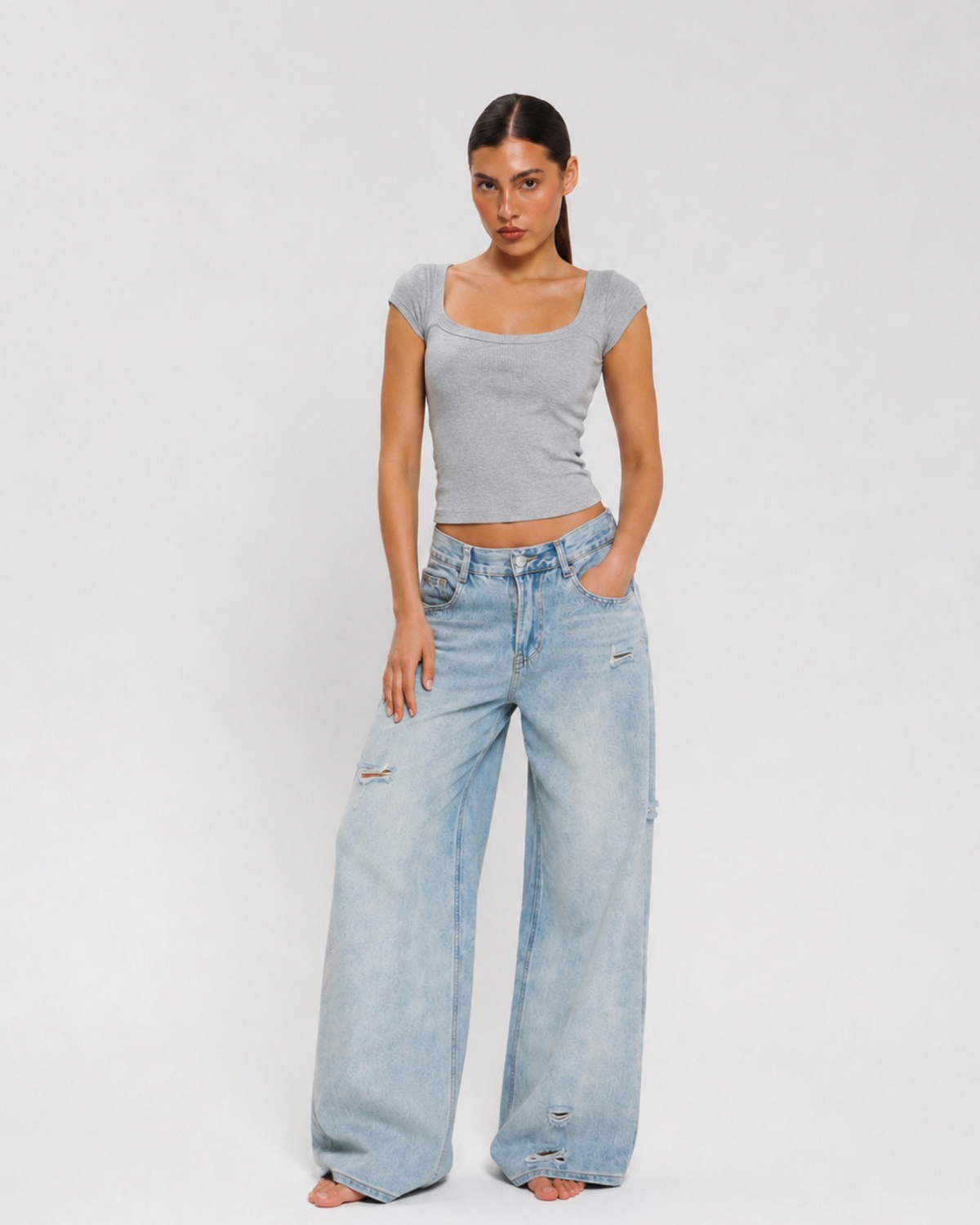 Sculpt Scoop Top - GREY