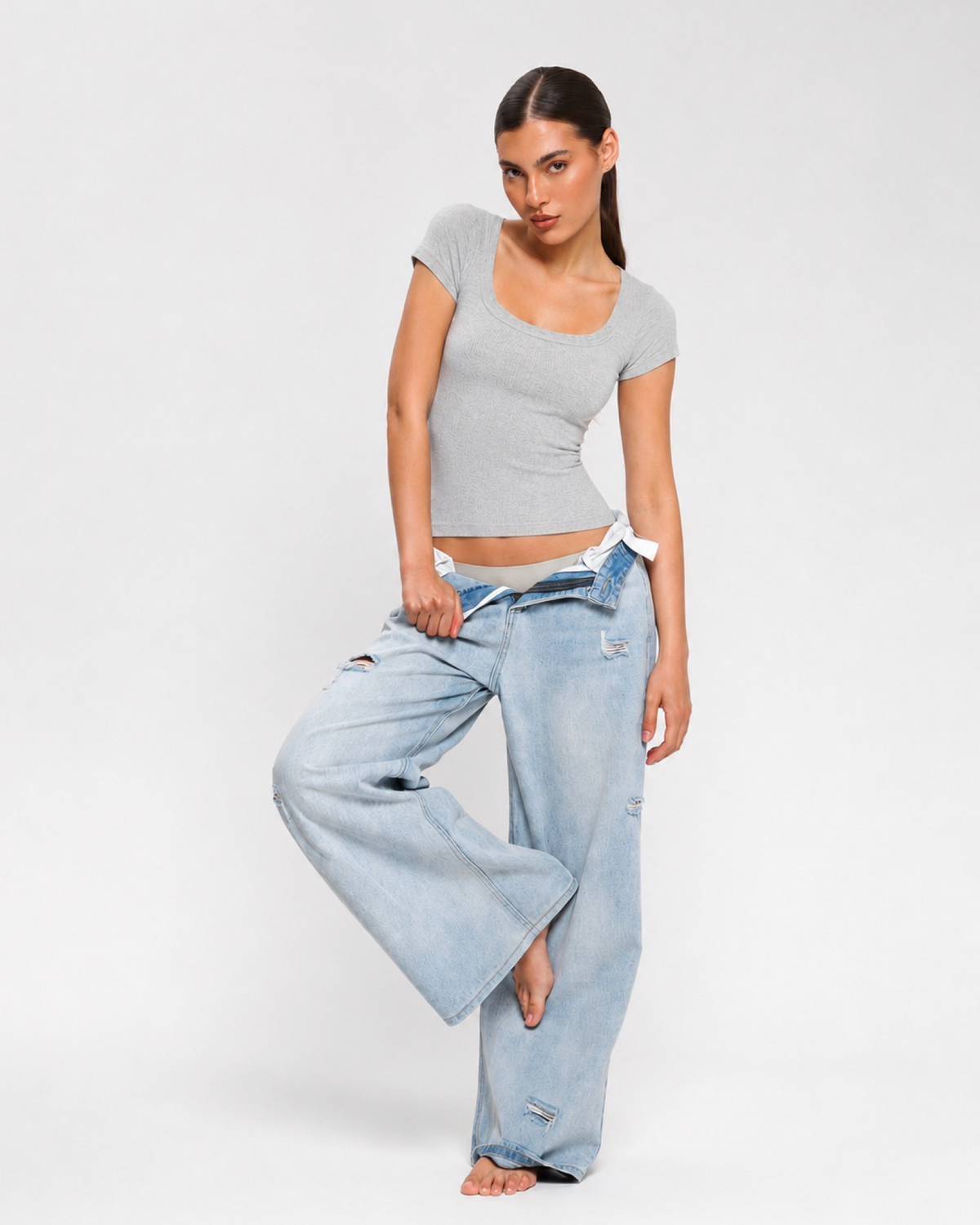 Sculpt Scoop Top - GREY