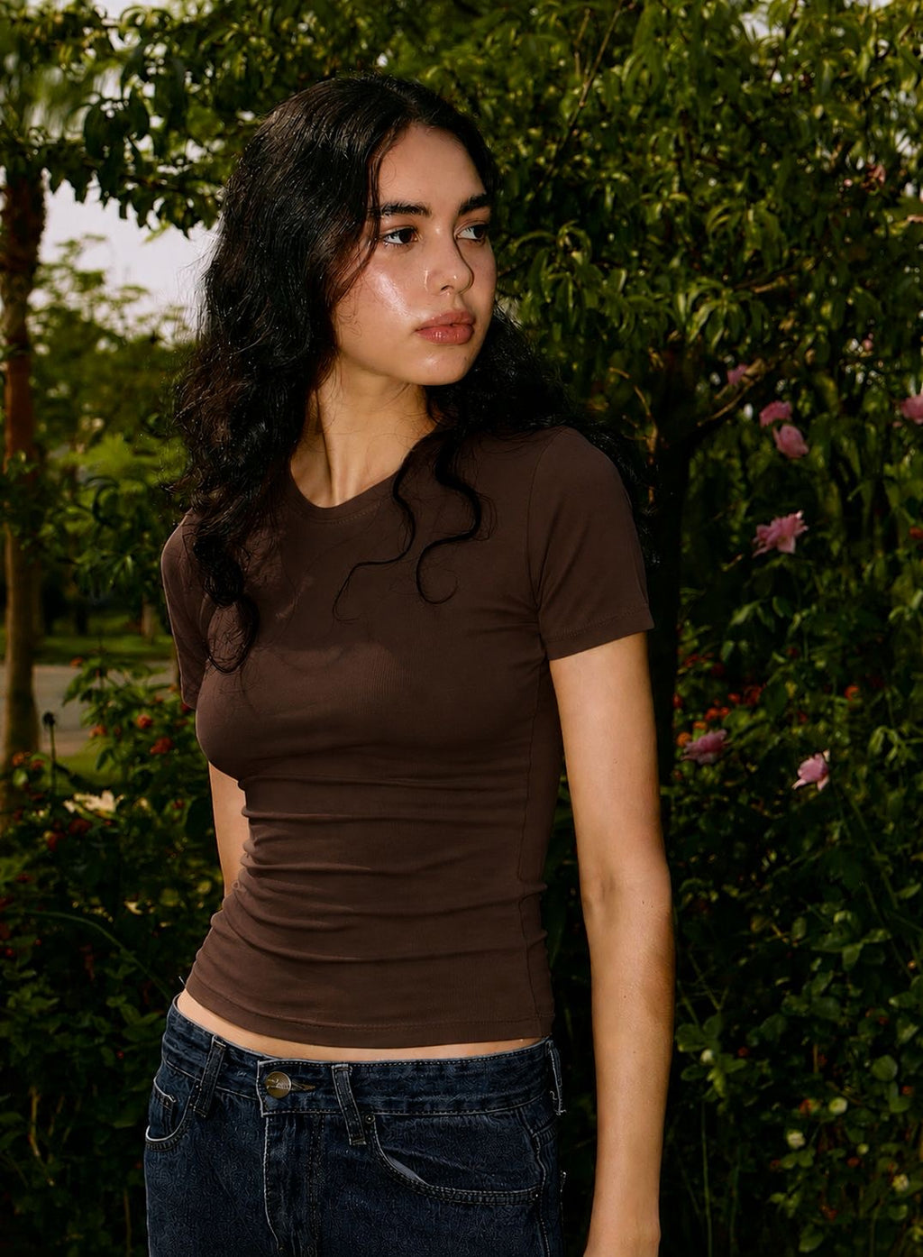 COCO BROWN HALF SLEEVE TOP