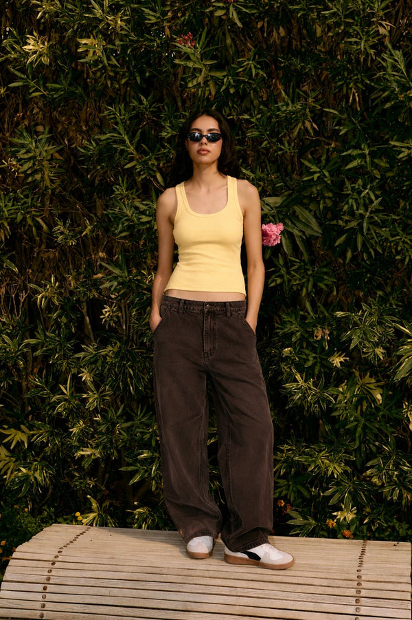 BUTTER YELLOW U-SHAPED TANK TOP