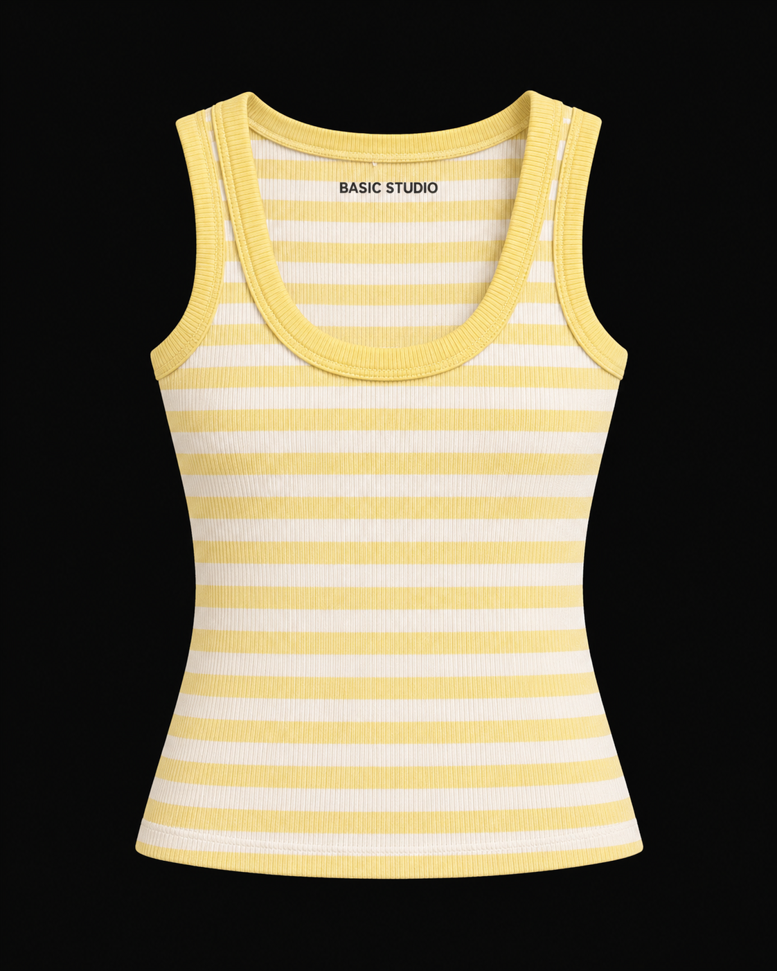 STRIPED BUTTER YELLOW X WHITE TOP